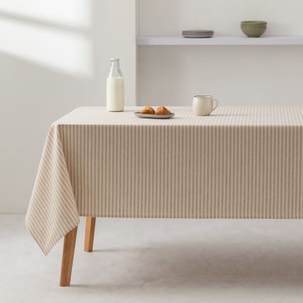 Mantel impermeable 100% algodón tacto tela lino 140x200 cm