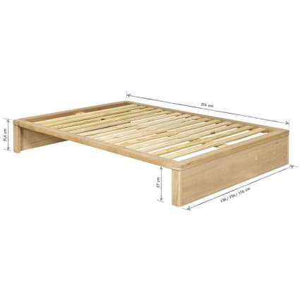 Cadre de lit sans matelas bois massif 120x200 cm - Cadre De Lit - Lit Double - Lit En Bois - Meuble Chambre - Literie - Home & Living