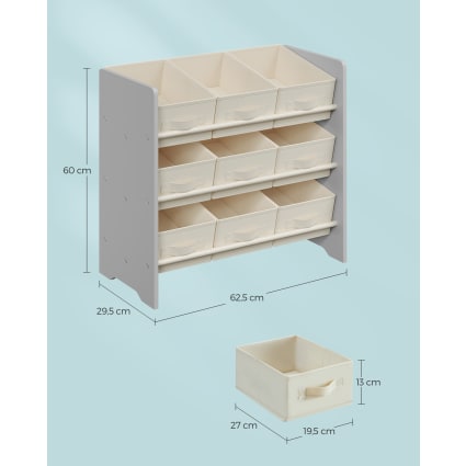 AIYAPLAY Rangement Jouets Enfants Avec 11 Bacs Tissu - Armoire étagère Supérieure, 3 Autocollants, Rangement Chambre