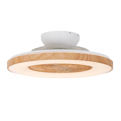 Ventilateur De Plafond LED Avec Télécommande CasaFan Eco Genuino - 152 Cm, Chrome & Bois - Neuf