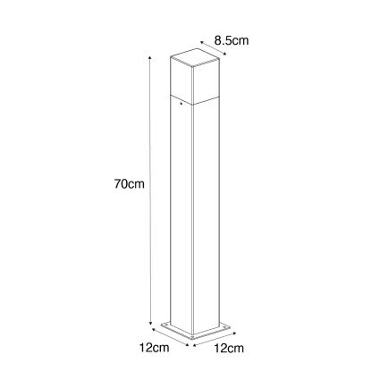 Qazqa Lampadaire D'extérieur Moderne Gris Foncé Avec Diffuseur Fumé 80 Cm - | Leen Bakker