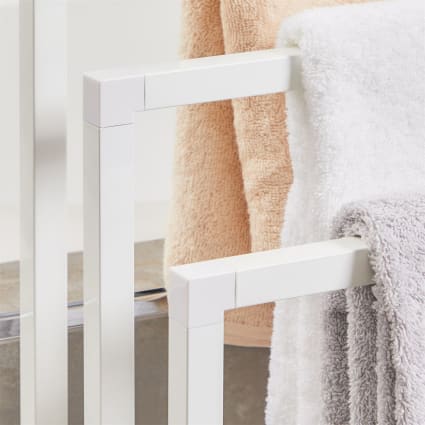 3 Handtuchringe Aus Holz & Baumwolle - Boho Style, Ohne Bohren, Weiß/grau/hellbraun