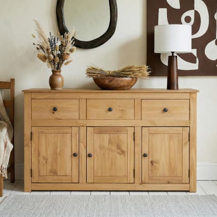 Sideboard mit 3 Schubladen, gebeizt/gewachst Cancun