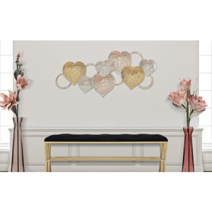 Décoration murale chambre - cœur métal et bois