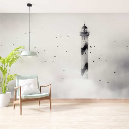 Papel pintado panorámico faro en la niebla 364x270cm