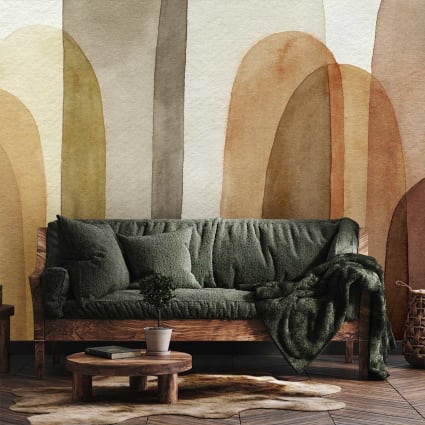 Carta da parati grafica, archi terracotta 260x270cm Maisons du Monde