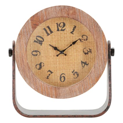 Reloj de pie de madera y metal marrón 23,5x7x24 cm Round Maisons