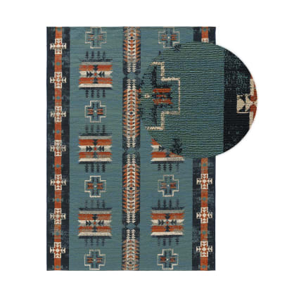Tappeto per interno ed esterno multicolor/blu 80x165-Ria