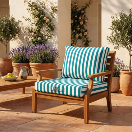Coussin De Banc De Jardin MH - 150x60x50 Cm, Turquoise - Rembourrage Assise/dossier