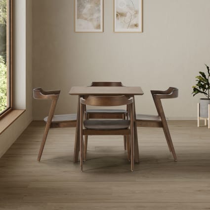 Set tavolo 80x80 cm e 4 sedie da pranzo Noce Venus | Maisons du Monde