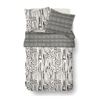 Parure De Lit Double Réversible "Sunshine" En Coton Imprimé à écailles