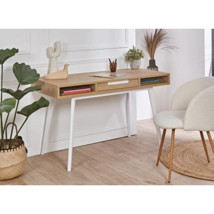 Petit Bureau En Bois Urbn-Living Avec Tiroir – Design Épuré Et Pratique Pour Petit Espace