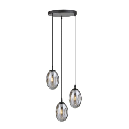 Lampadario A Sospensione EKSED A 3 Luci - Paralumi In Metallo Bianco, Nero E Grigio, Per Soffitto, Isola Cucina O Sala Da Pranzo