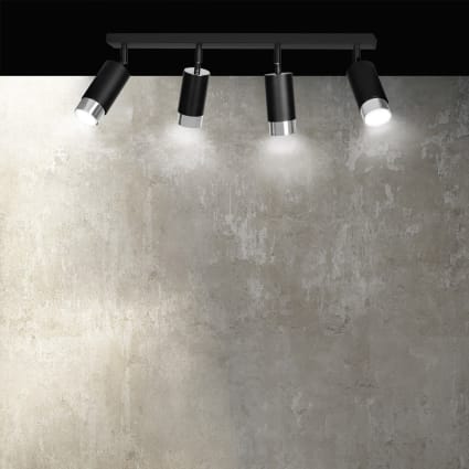 Plafonnier LED Ledvance 4 Spots Pluton – 19.2W, 1800lm, Blanc Chaud, Noir, Neuf