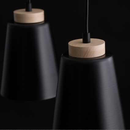 Lampada A Sospensione Marismo 6 Luci Vintage Nera Con Cavi Regolabili E Paralumi In Rete 130 Cm 86233476 - Foto 2