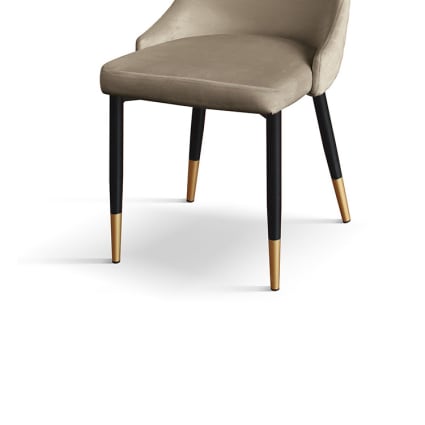 Set di sedie, tessuto effetto velluto tortora, gambe antracite e