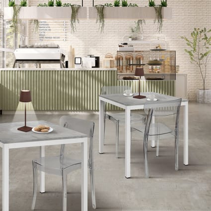 Set di sedie in polipropilene trasparenti, impilabili Ghent