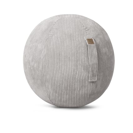 Shara - Balle d'assise avec poignée gris clair velours grosse côte D65