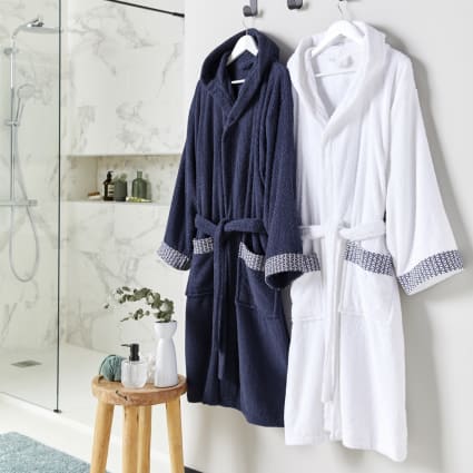 Peignoir Adulte Éponge 100% Coton - Super Absorbant, Ultra Doux - Unisexe Homme Femme Avec Capuche - 4
