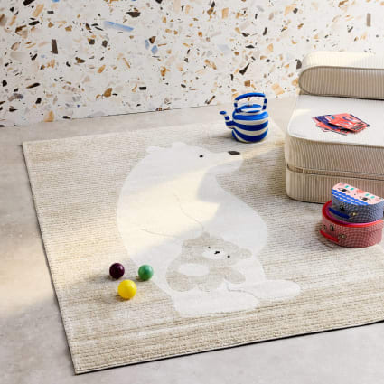 Alfombra Infantil Con Diseño De Oso Panda - 160x230 Cm, Pelo Suave De 12 Mm, Hipoalergénica Y Apta Para Suelo Radiante