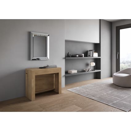 Console Extensible Mars Avec Banc Candy - Jusqu'à 3 Mètres, Chêne Vintage, Fabrication Italienne - 8