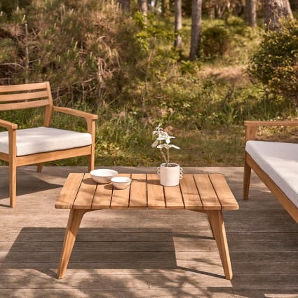 Tavolo basso da giardino in teak massello Bari Maisons du Monde