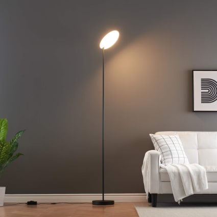 LUSSIOL Albany Stehleuchte In Schwarz – Schlankes Metall-Design, 40W E27 Fassung, Perfekt Als Nachttischlampe Oder Wohnzimmer-Akzent (26x33 Cm)