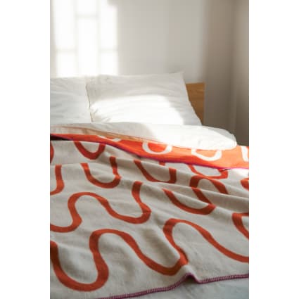 Plaid en coton, terracotta et beige Swirl Maisons du Monde