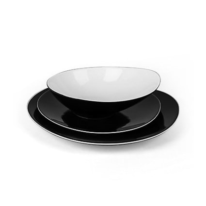 Service De Vaisselle 18 Pièces Baita Acqua En Porcelaine - 6 Couverts (assiette Plate, Creuse, Dessert), 6 Nuances De Bleu - 6