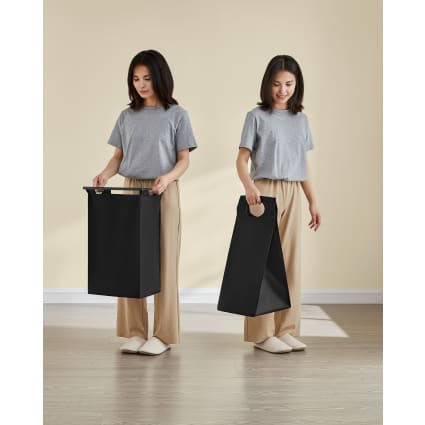 Panier à Linge Mobile 210L Avec Roues - Sac En Tissu Oxford, 4 Roues (dont 2 Freins), Pour Salle De Bain, Buanderie, Hôtel