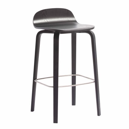 Silla alta en contrachapado de roble natural negro-Andi