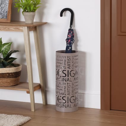 Portaombrelli In Metallo Multiuso - Design Salvaspazio Per Ufficio, Corridoio E Casa - 42x16x16 Cm