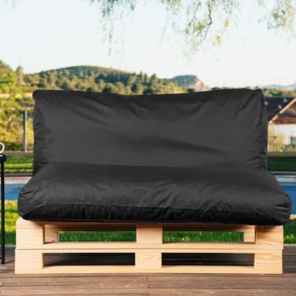 Abziehbares Palettenkissen aus Polyester 120x60 cm, schwarz
