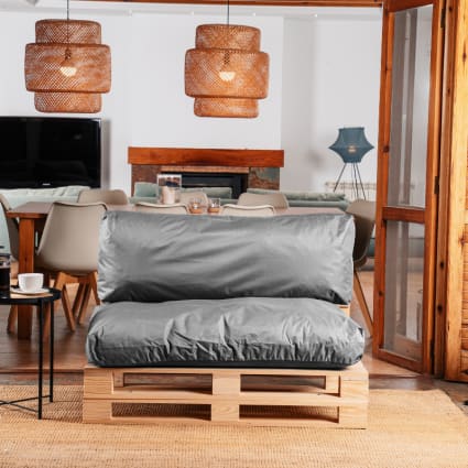 Cojines desenfundable para palets lote de Polyester gris oscuro