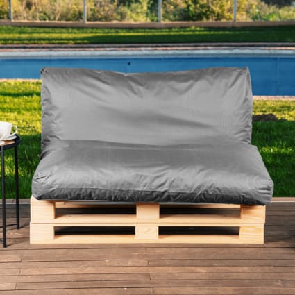 Abziehbares Palettenkissen aus Polyester 120x60 cm, dunkelgrau