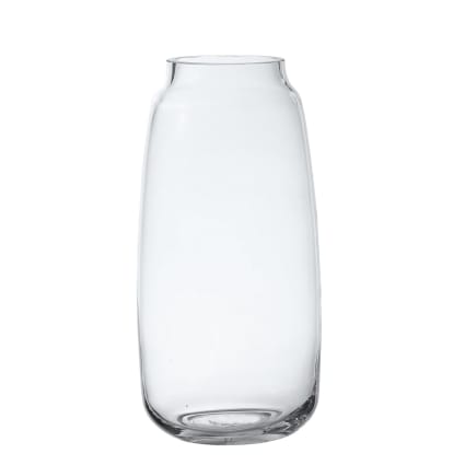 Vase décoratif allongé en verre transparent H32