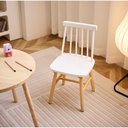 Stühle (2er Set) für Kinder aus Massivholz Weiß
