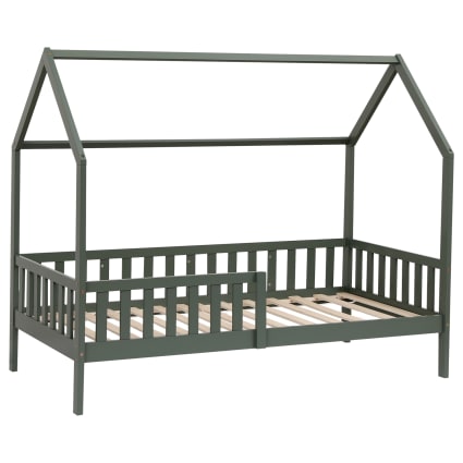 Lit Cabane Enfant 190x90 Cm Bois Pin Blanc - Sommier Inclus, Gaspard