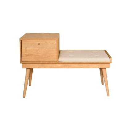 Banc effet bois beige et crème 40x105h45 cm-Asolo