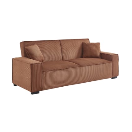 Canapé convertible camel velours côtelé 3 places Feel | Maisons du Monde