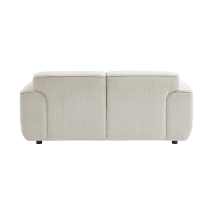 Canapé 2 Places En Velours Côtelé Beige 208 Cm - Modulaire, Accoudoirs Incurvés, Base Antidérapante, Livré Sans Montage - 3