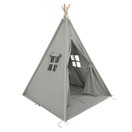 Tipizelt fr Kinder mit Boden aus Baumwolle 120x120 cm, grau Alba | Maisons  du Monde
