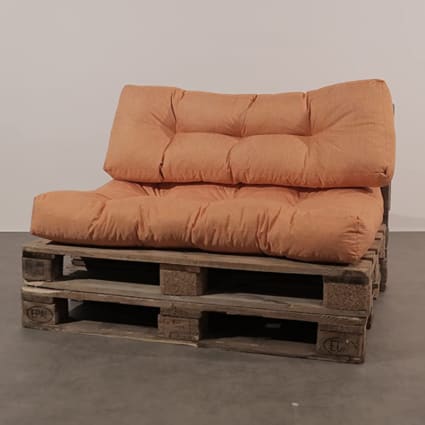 Cuscino schienale per pallet in poliestere 120x40x15 cm arancione