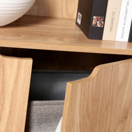 URBNLIVING Oslo - Estantería Ancha De Madera De 3 Niveles