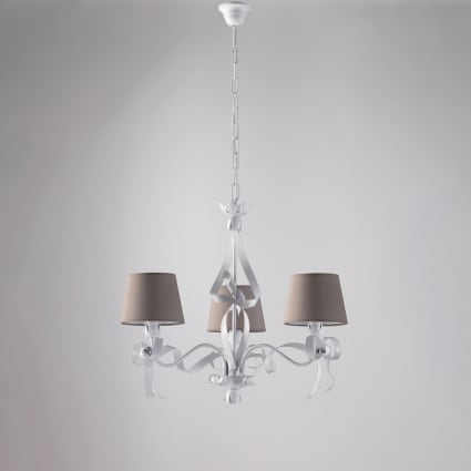 Lampada A Sospensione In Stile Shabby Chic - Realizzata A Mano In Metallo E Cristalli Acrilici, Colore Grigio Anticato - 4