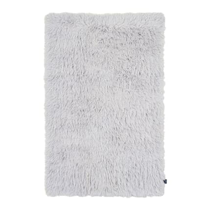 Handgewebter Shaggy-Teppich aus Schurwolle Grau 180x250 cm Fluffy