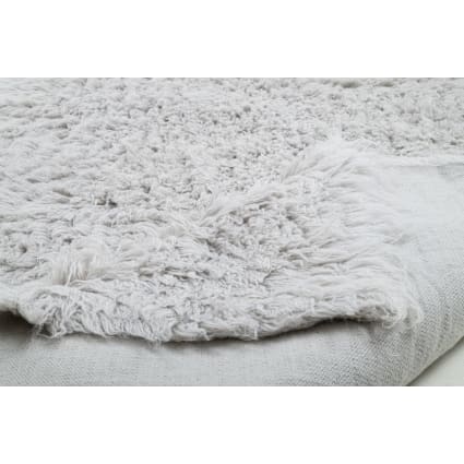 Handgewebter Shaggy-Teppich aus Schurwolle Grau 180x250 cm Fluffy