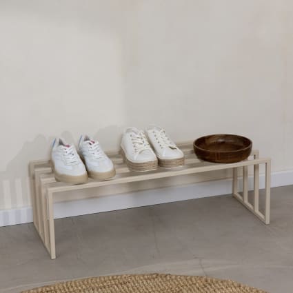 Schuhregal aus Metall, 80 x 30 cm, beige Bovi