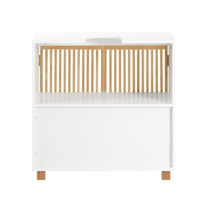 Waschbeckenunterschrank Badschrank aus MDF und Bambus Wei-Natur | Maisons  du Monde