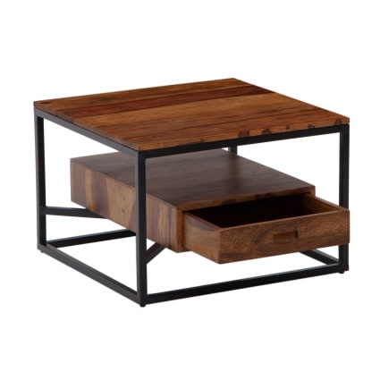 Couchtisch mit Schublade aus Sheesham Massivholz, Braun